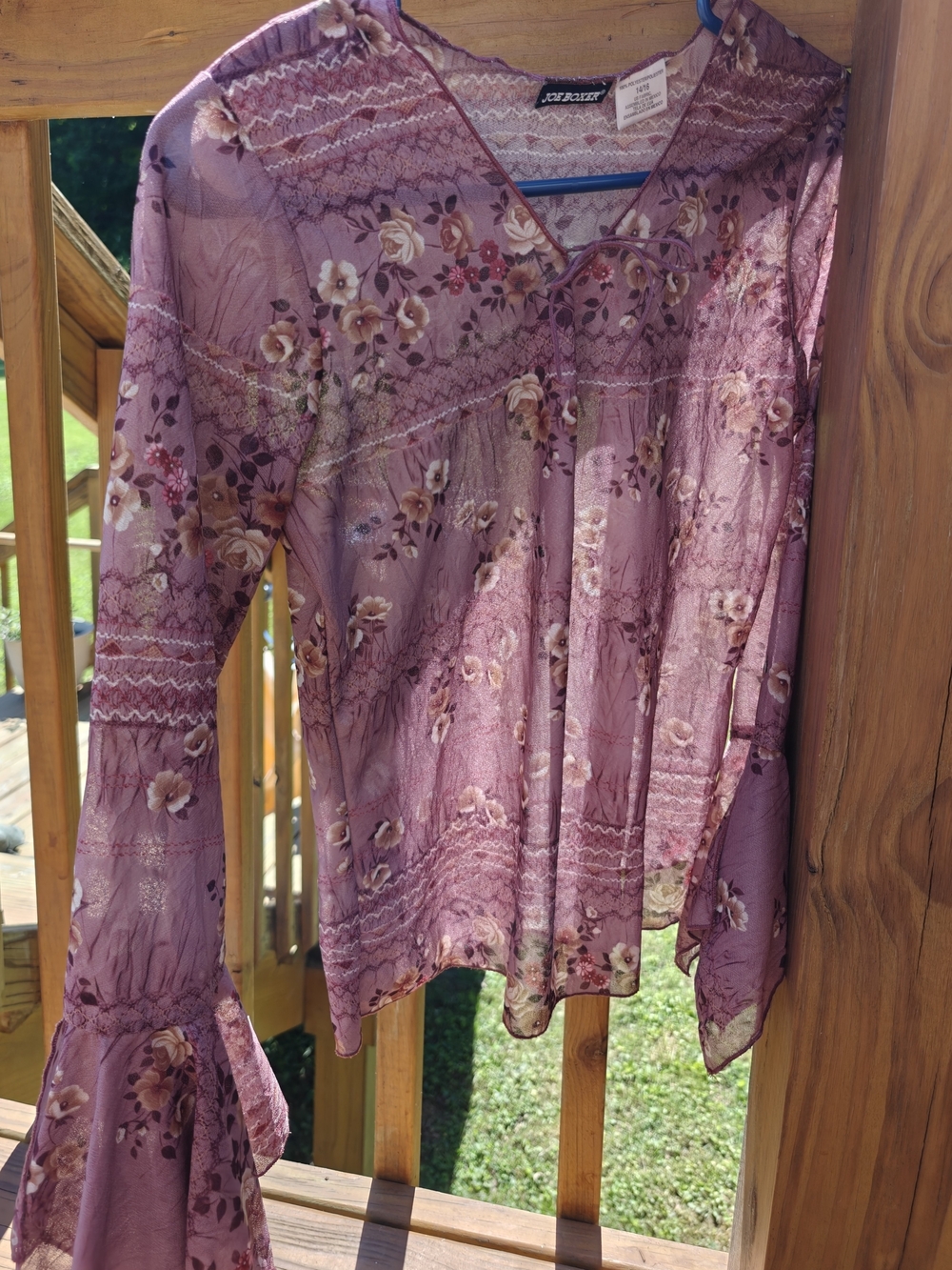 Joe Boxer Sheer Floral Fairycore Blouse